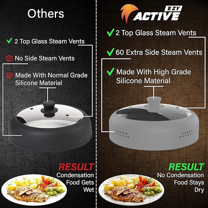 Microwave Cover for Food, Silicone and Glass Splatter Guard Lid for - Image 6