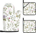 Floral Oven Mitts and Pot Holders Sets Wildflower Oven Gloves Heat Resistant 4 by Kupenya