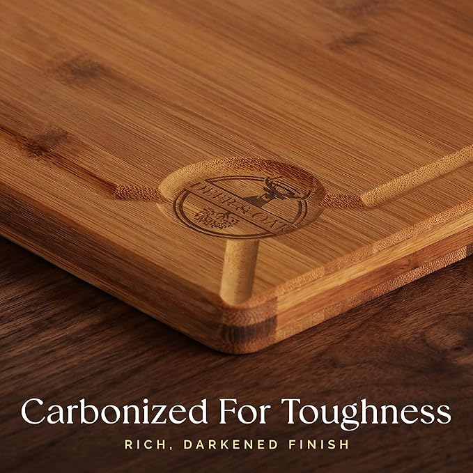 Pre-Oiled, Non Toxic 3-Piece Carbonized Bamboo Cutting Board Set, Eco-Friendly - Image 6