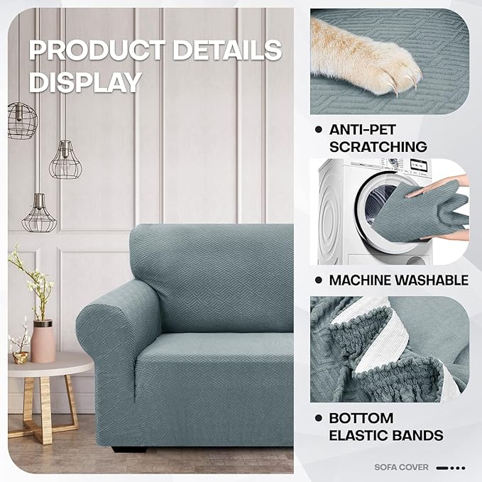 ZNSAYOTX 1 Piece Jacquard Chair Slipcovers - Image 3