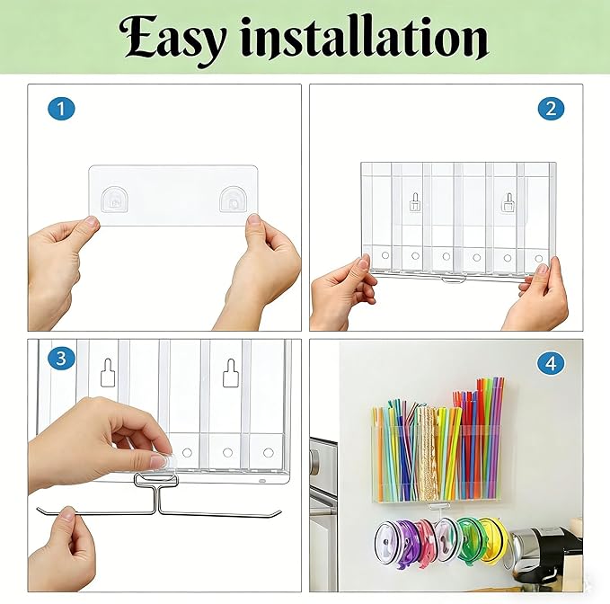 10''Acrylic Straw Holder for Cabinet Door - Image 6