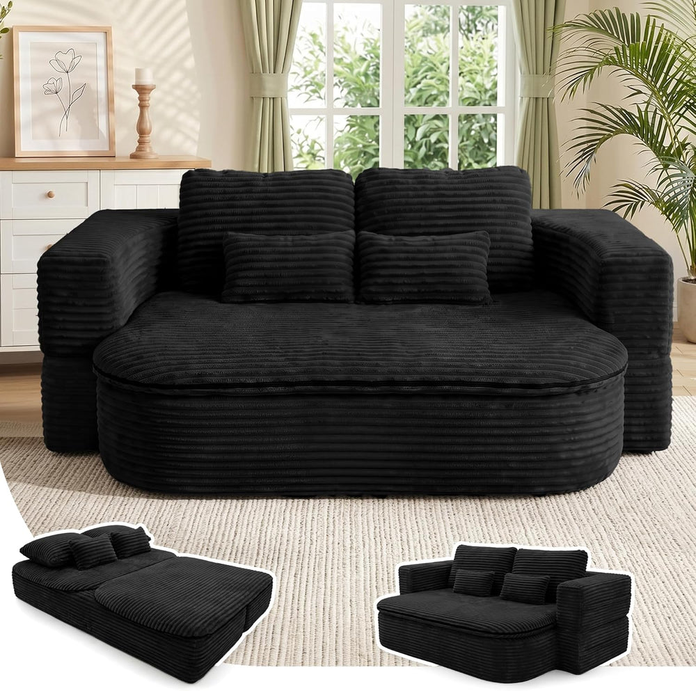 75" Boneless Couch Bed,Fold Up Sleeper Sofa for Adults