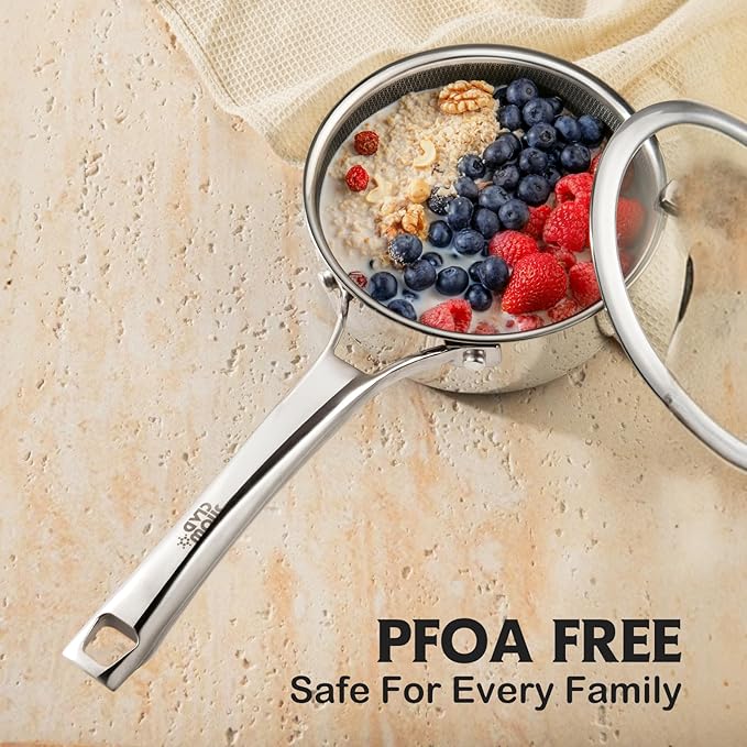 SNOWCLAD Pots and Pans Set Non Stick, Non Stick Frying Pans, Saute Pan & Stock - Image 3