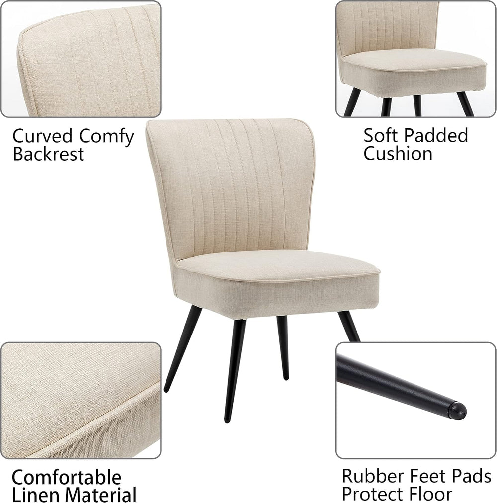 Alunaune Accent Chair Set of 2 Upholstered Living Room Chairs Modern Bedroom ...