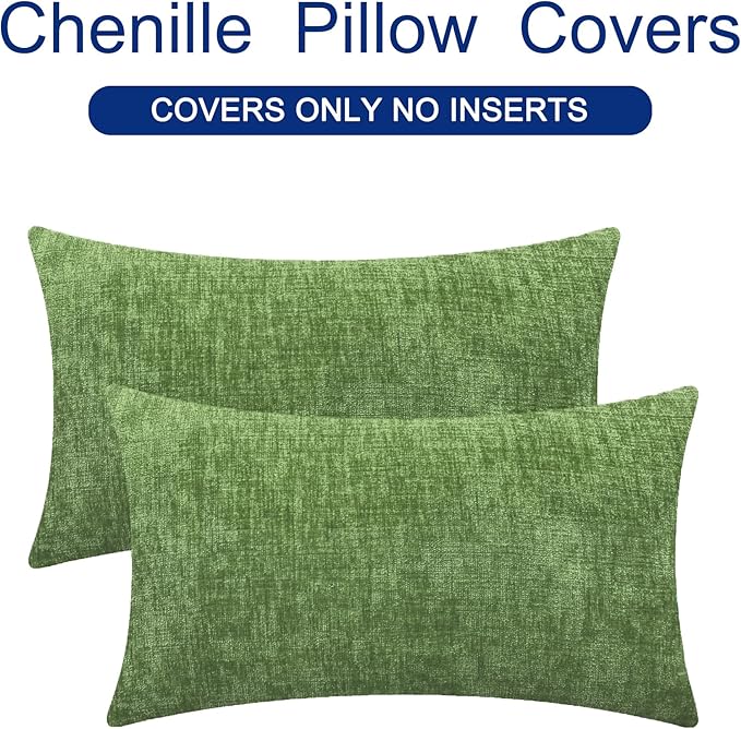 CaliTime Throw Pillow Covers Decorative 12 X 20 Inches Pack of 2 Cozy Chenille - Image 6