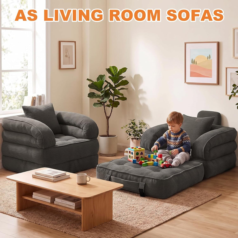 Convertible Sofa Bed, Boneless Sleeper Chair Bed for Living Room