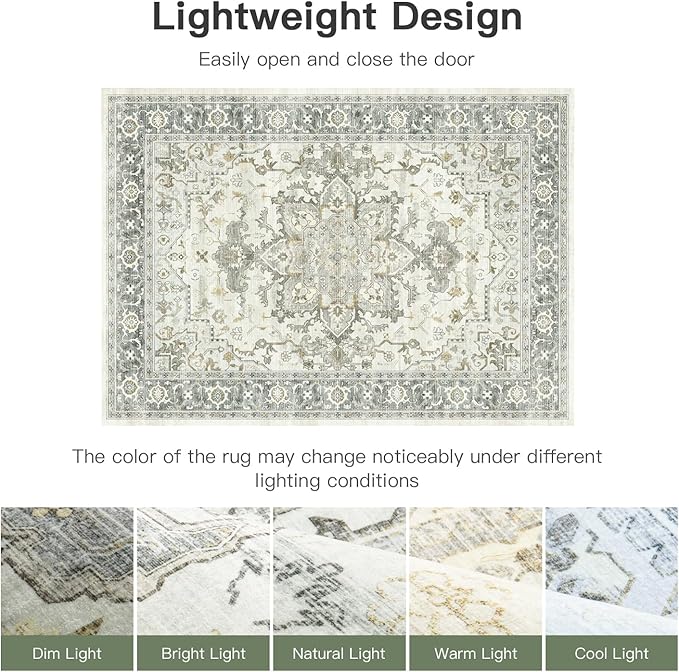 Lofus 8x10 Area Rugs for Living Room, Machine Washable Non-Slip Area Rug - Image 5