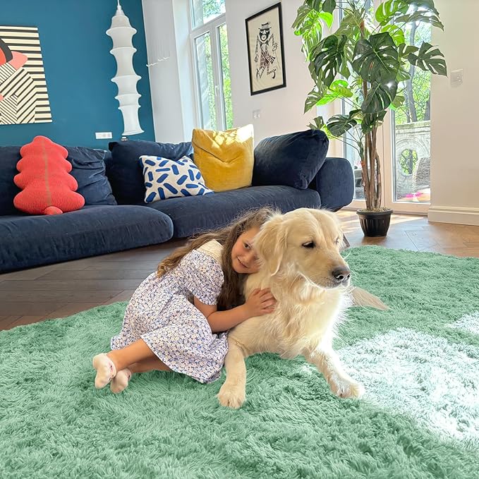 OLANLY Area Rugs for Living Room Bedroom, Machine Washable 4x5.9 ft Soft Fluffy - Image 5