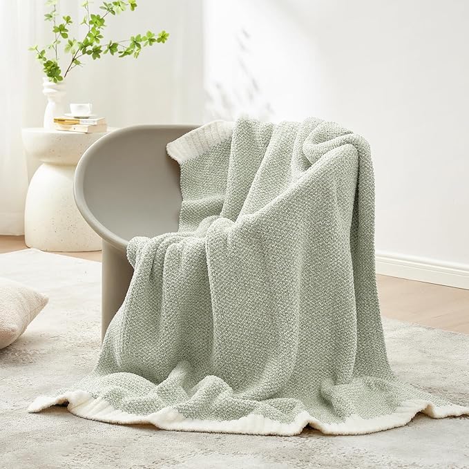 Snuggle Sac Heather Sage Green Throw Blanket - Image 2