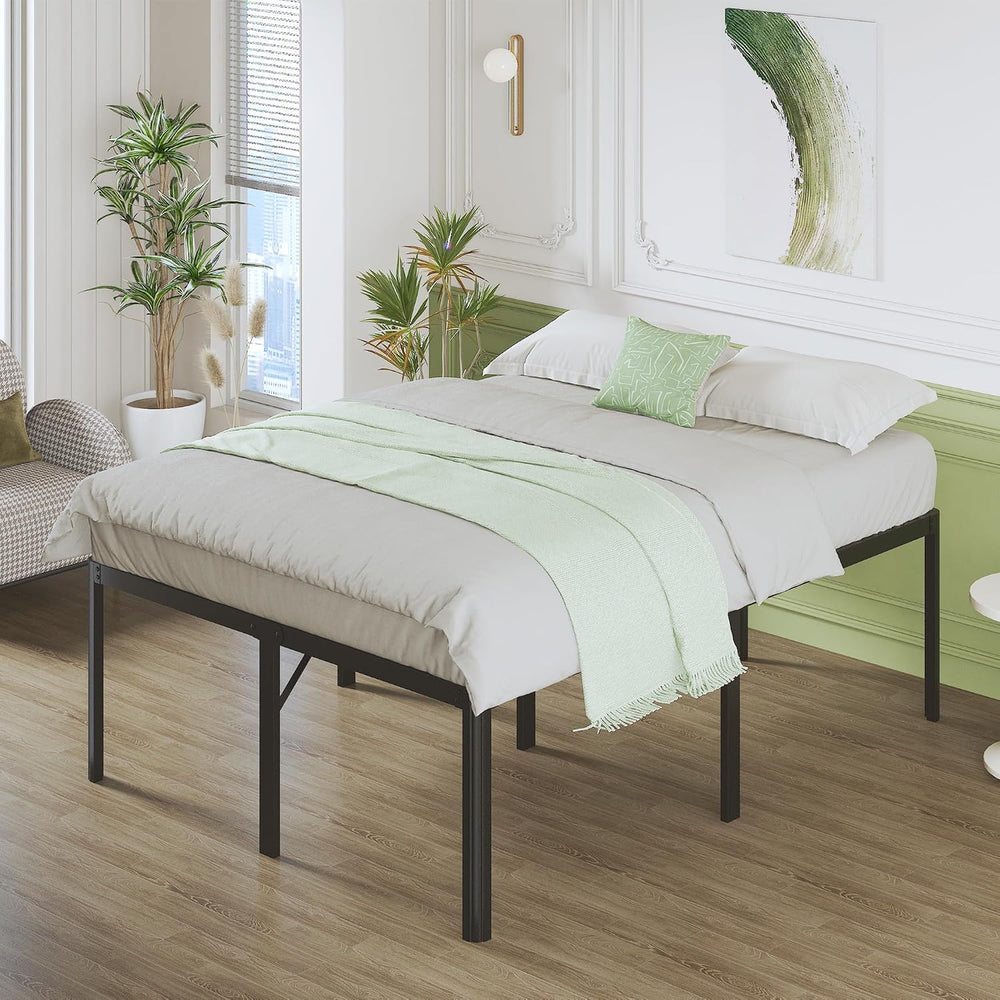 Lutown-Teen 25 Inch High Full Size Bed Frame with Rounded Corner Legs, Sturdy...