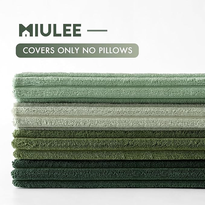 MIULEE Boho Farmhouse Sage Green Throw Pillow Covers 24x24 Inch Set of 4 - Image 7