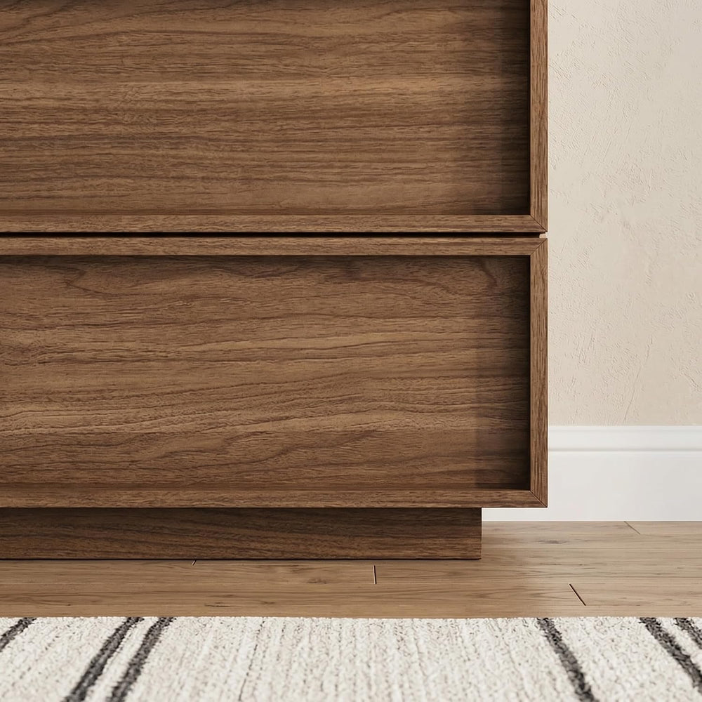 6-Drawer Dresser for Bedroom, 47.2" Wide, Wooden, Light Walnut