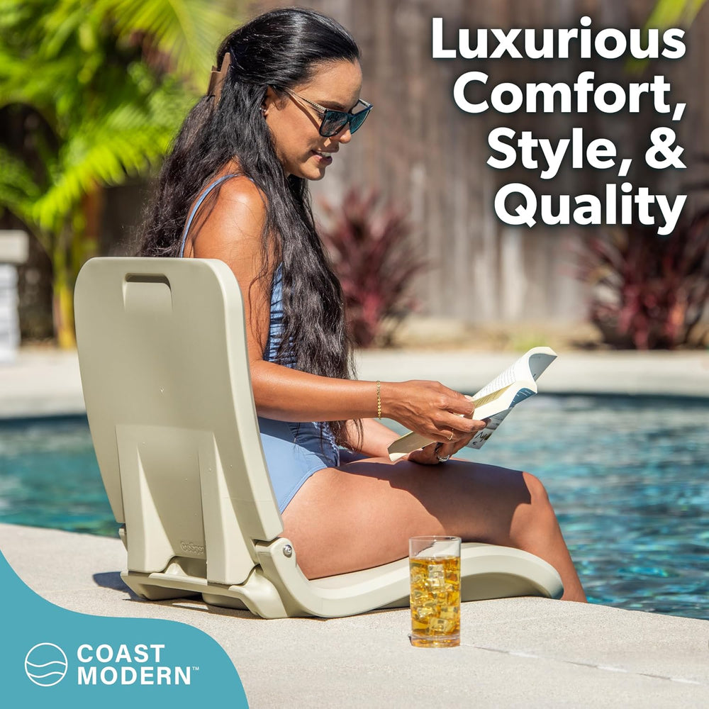Coast Modern Portable Poolside Chair – Adult Foldable Flip Chair for Pool, Be...