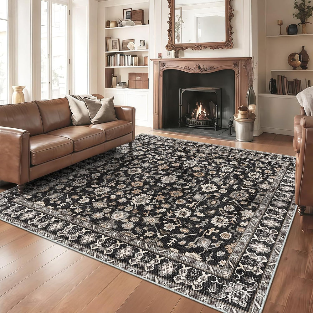 Washable 5x5 Square Rug for Living Room Bedroom Dining Room Home Office Entry...