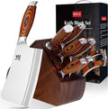 MSY BIGSUNNY 9pcs Knife Block Set, German Steel Kitchen Knife Set by MSYBIGSUNNY