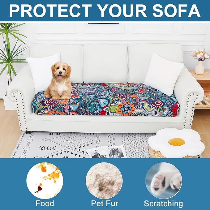 Smiry Printed Couch Cushion Covers, Stretch Soft Couch Covers - Image 7