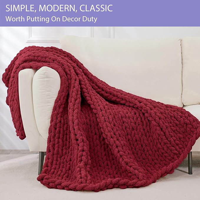 Bigacogo Chunky Knit Throw Blanket - Image 3
