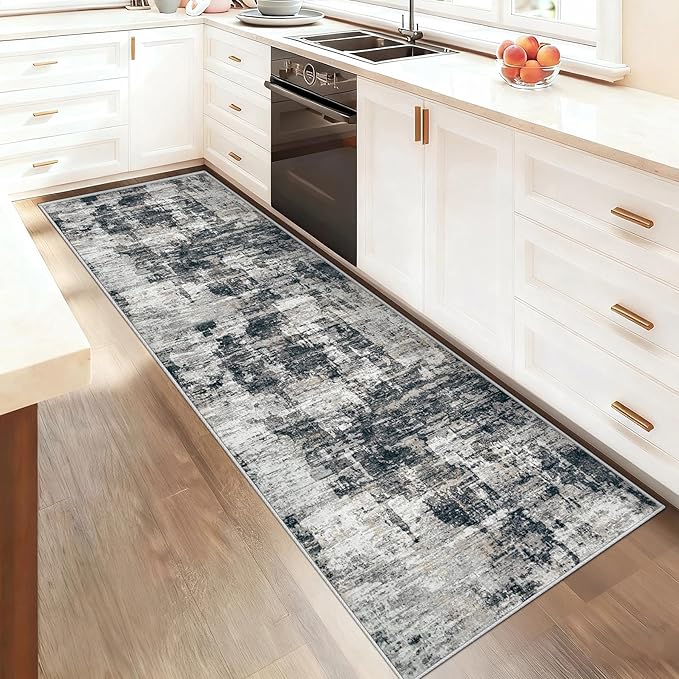 XLUEZ 2x8 Runner Rug for Hallway, Washable Modern Abstract Runner Rugs Neutral - Image 3