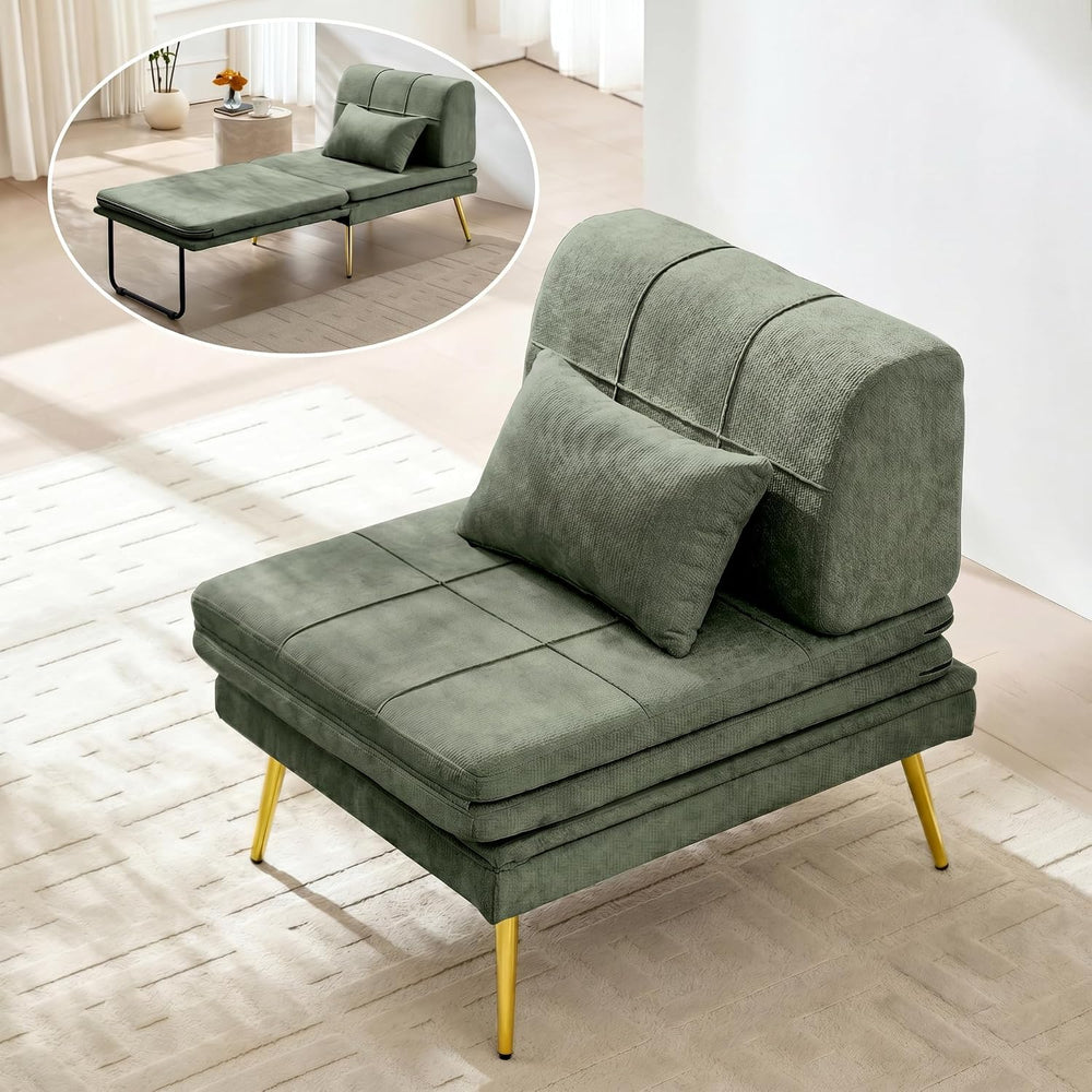 wanan Futon Chair, 3-in-1 Chair Sleeper Bed for Adults with Back Support