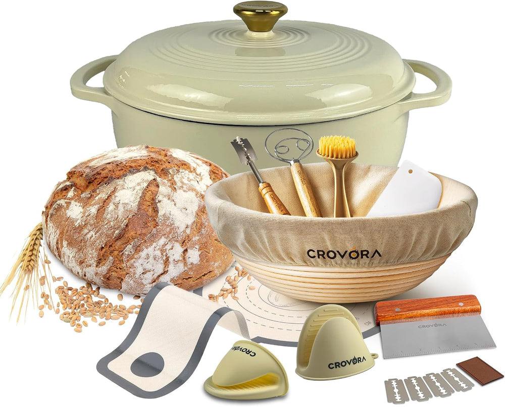 Crovora 6 QT Enameled Cast Iron Dutch Oven