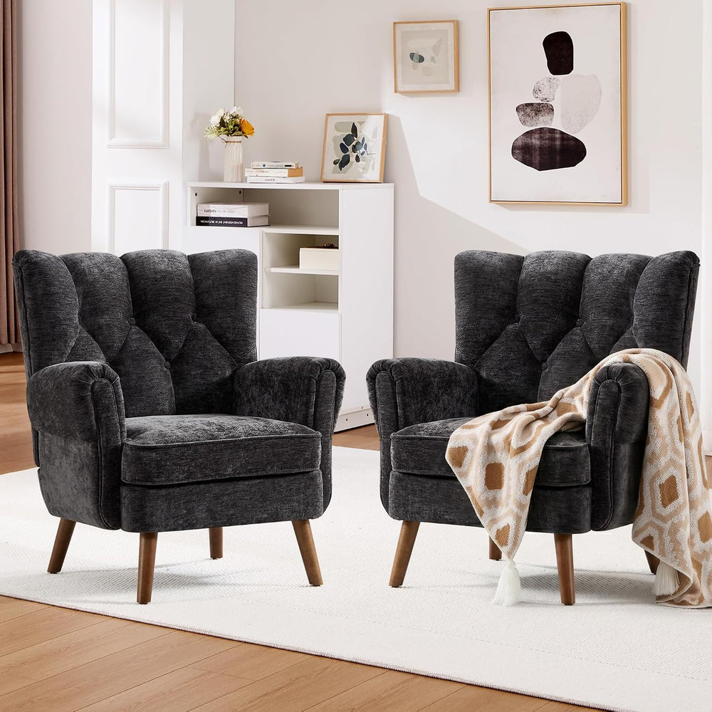 Wingback Accent Chairs for Living Room, Mid-Century Modern Living Room Chairs...