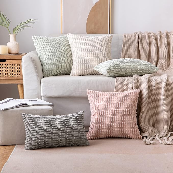 MIULEE Pack of 2 Corduroy Decorative Throw Pillow Covers 16x16 Inch Soft Boho - Image 3