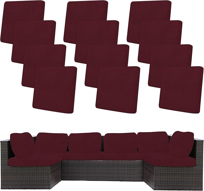 12Pcs Stretch Patio Cushion Covers, Outdoor Couch Covers Replacement, Outdoor by BIETYONE