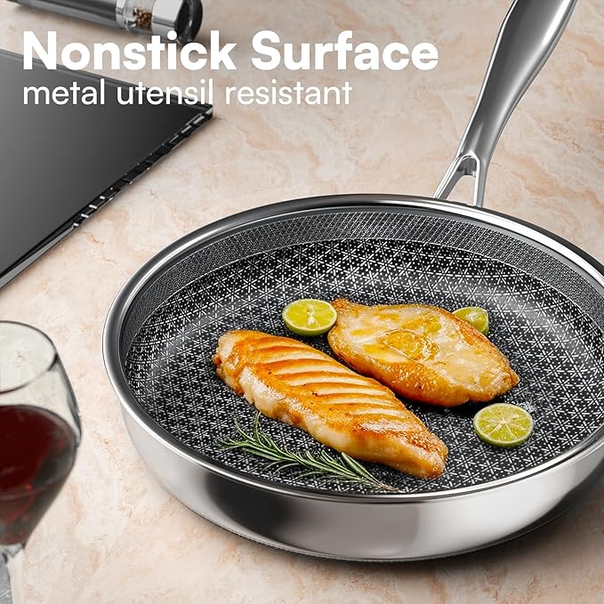Non Stick Frying Pans with lid, 8 inch Hybrid Frying Pans Nonstick, non stick - Image 4