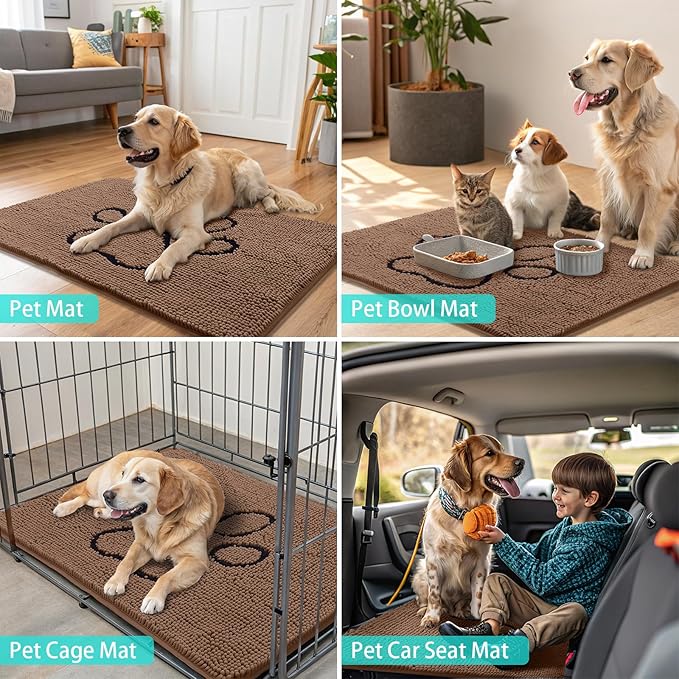 Smiry Dog Door Mat for Muddy Paws, Absorbent Dirt Trapper Non Slip Quick Dry - Image 8