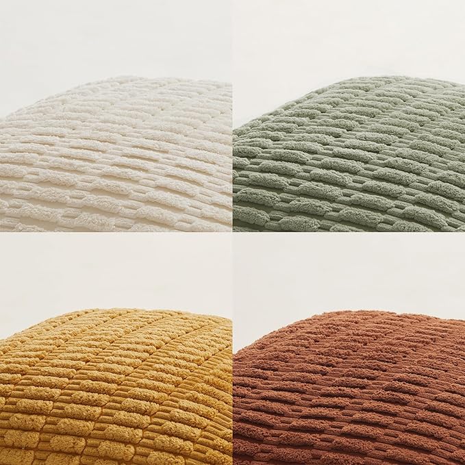 Fancy Homi 4 Packs Boho Fall Decorative Throw Pillow Covers 18x18 Inch - Image 5