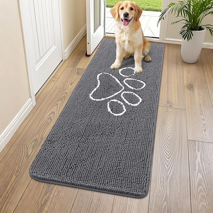 Smiry Dog Door Mat for Muddy Paws, Absorbent Dirt Trapper Non Slip Quick Dry by Smiry
