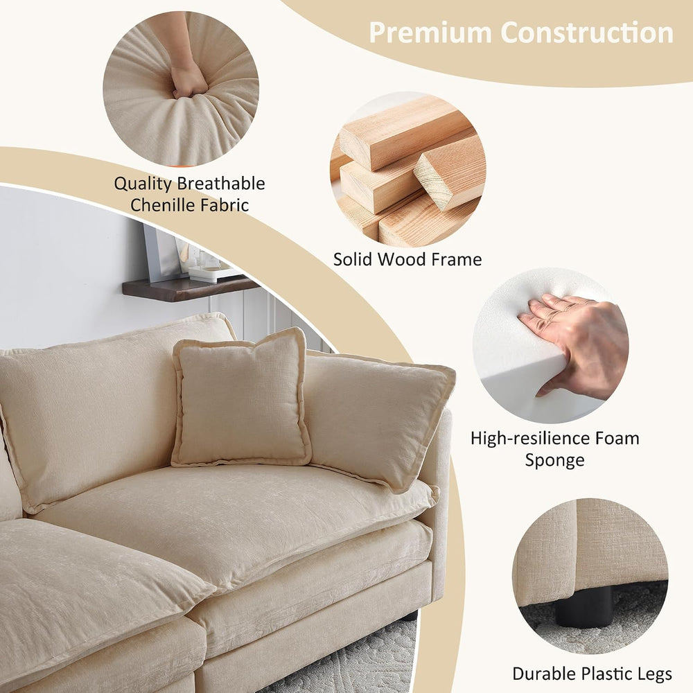 Cloud Loveseat Sofa Couch & Chair Set for Living Room