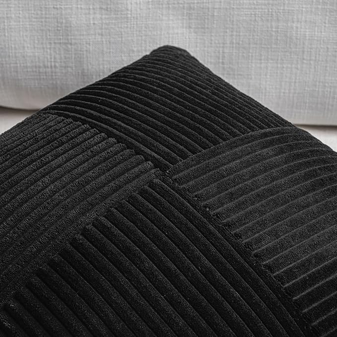 Fancy Homi 2 Packs Black Lumbar Decorative Throw Pillow Covers 16x28 Inch - Image 3