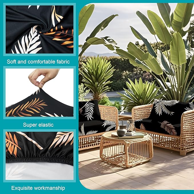 12Pcs Stretch Patio Cushion Covers, Outdoor Couch Covers Replacement, Outdoor - Image 3
