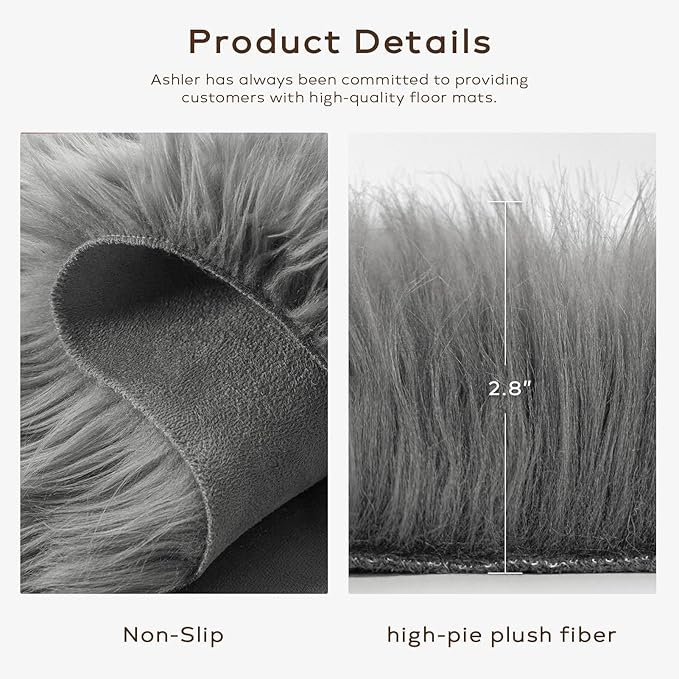 Ashler Faux Fur Area Rug - Image 5