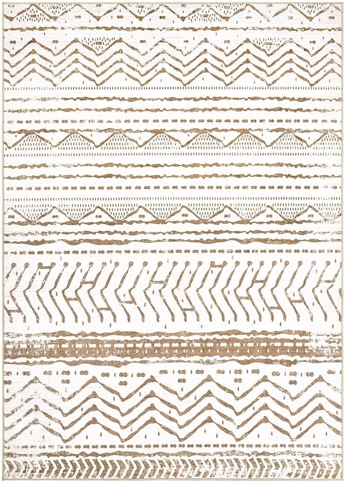 Nakagishi 6x9 Area Rugs Living Room: Washable Boho Large Neutral Soft Farmhouse - Image 8