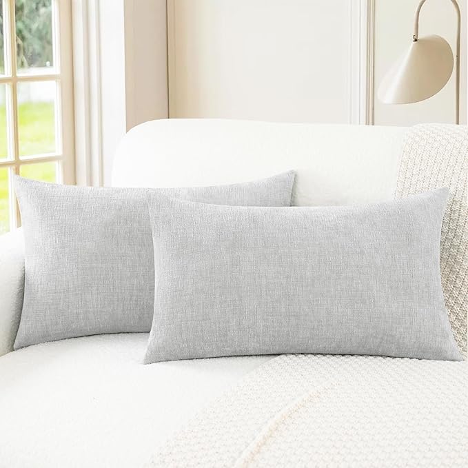 CaliTime Throw Pillow Covers Decorative 16 X 26 Inches Pack of 2 Cozy Chenille by CaliTime
