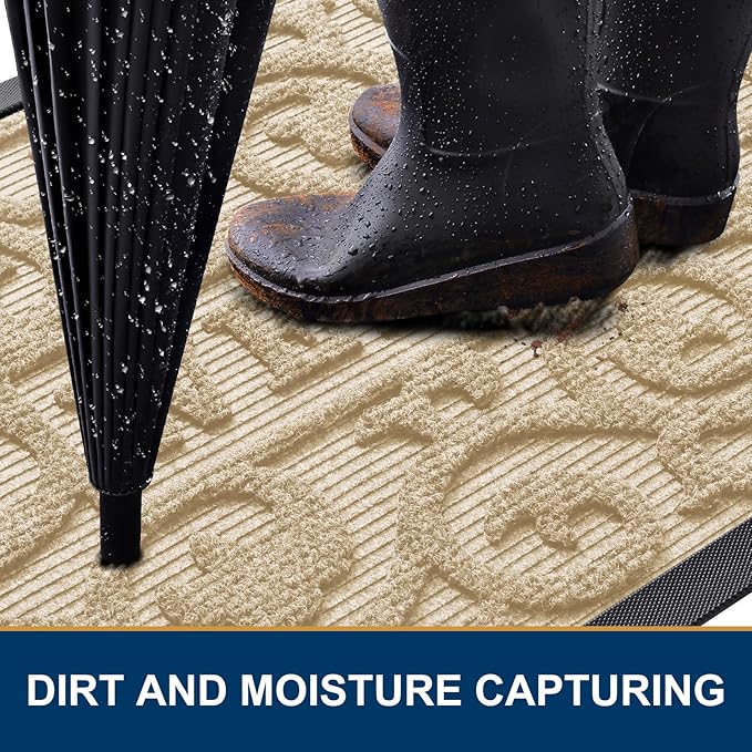 Smiry Welcome Door Mat Outside Entrance, Heavy Duty Trap Dirt and Moisture Easy - Image 3