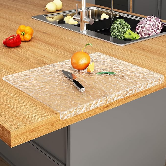 JJL Acrylic Cutting Board with Counter Lip, 24 x 18 Inches, and Vegetables by Unknown