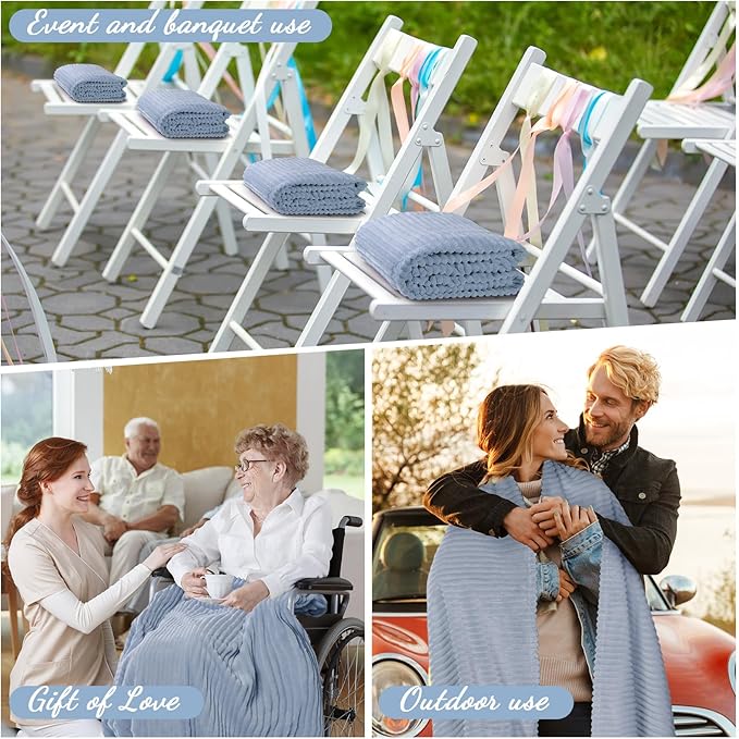 Buryeah 6 Pcs Flannel Throw Blanket Bulk 50 x 60 in Sleepover Blanket Outdoor - Image 4