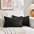 Fancy Homi 2 Packs Black Lumbar Decorative Throw Pillow Covers 20x28 Inch by Fancy+Homi