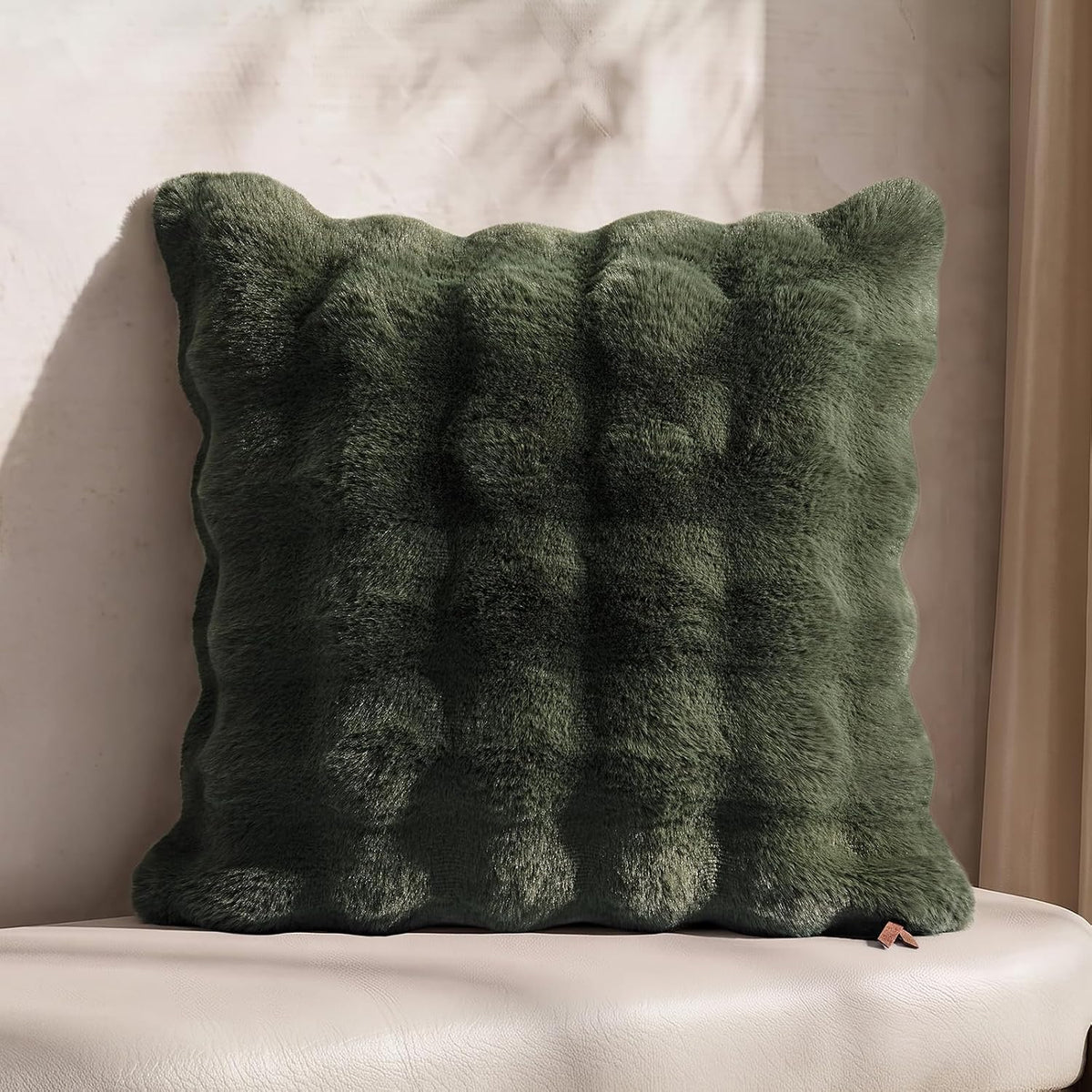 evergrace decorative bubble faux fur throw pillow cover, main product view