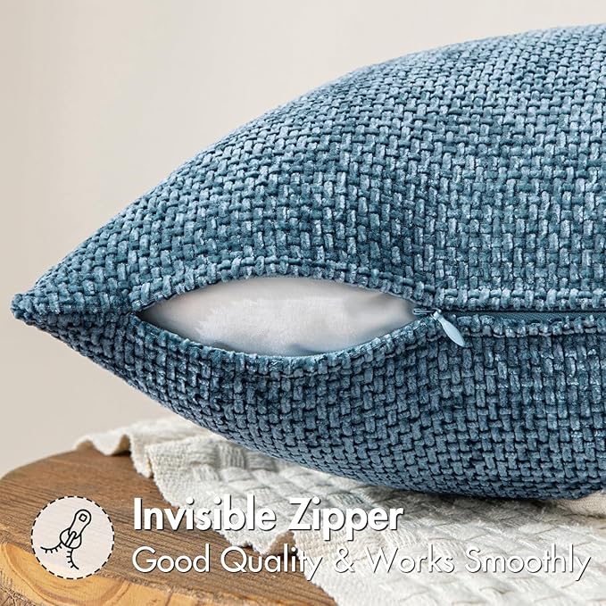 MIULEE Pack of 2 Couch Throw Pillow Covers 20x20 Inch Coastal Blue Modern Boho - Image 5