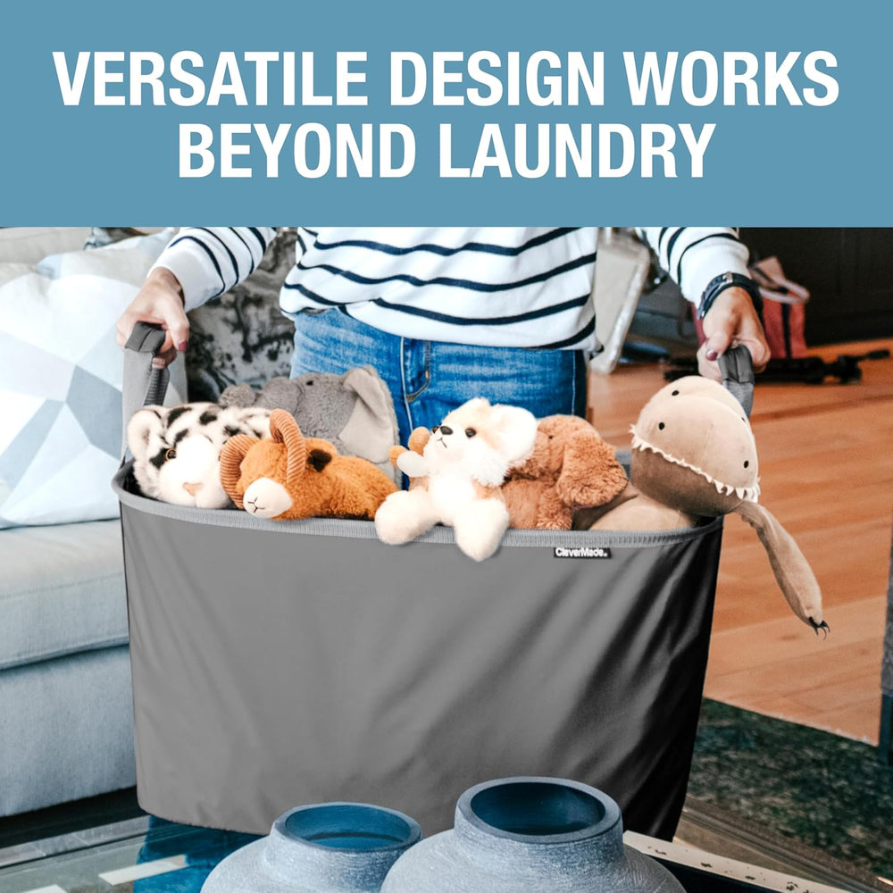 CleverMade Collapsible Laundry Basket LUXE 2 Pack – 60 L (16 Gal) Foldable Co...