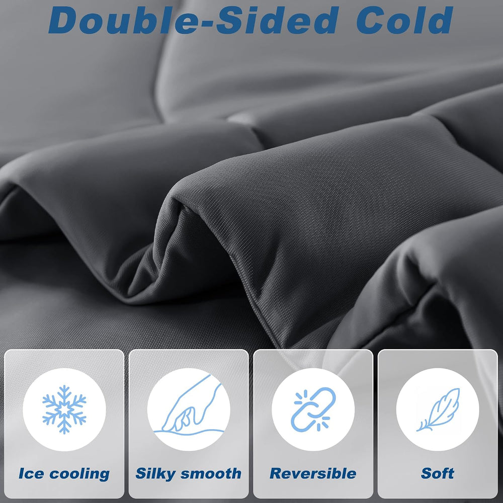 Cooling Comforter Queen Size, Double-Sided Cold Tech Fabric Quilted Bed Comfo...