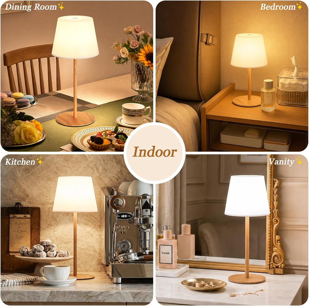 Waterproof Shower Lamp, Rechargeable Table Lamp Cordless for Bathroom