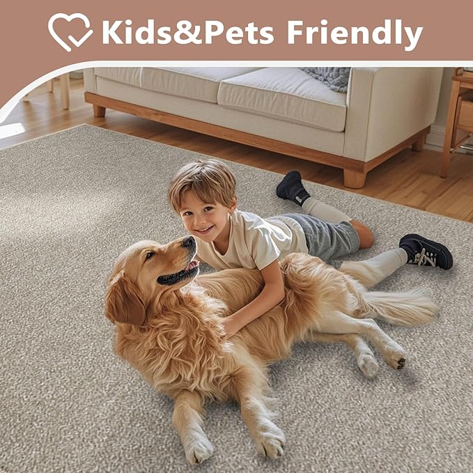 FinRèc 6x9 Washable Area Rugs for Bedroom Living Room, Low Pile Thin Rug Solid - Image 7