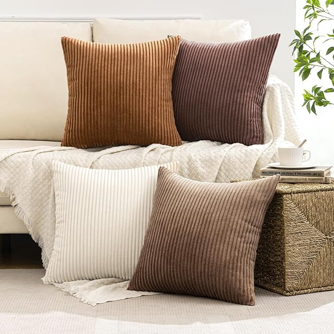MIULEE Boho Farmhouse Throw Pillow Covers 24x24 Inch Set of 4 Rustic Mordern - Image 2