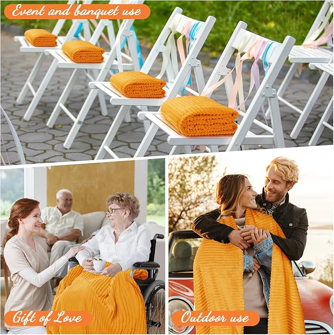 Buryeah 12 Pcs Flannel Throw Blanket Bulk 50 x 60 in Sleepover Blanket Outdoor - Image 5