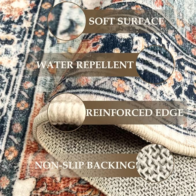 Area Rugs 2'x8' Runner Rug Non Slip Washable - Image 3